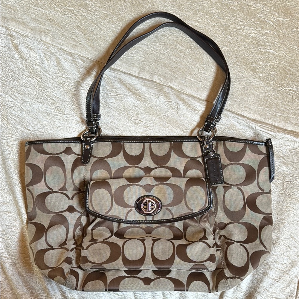 Vintage 90s 2000s Coach Signature Brown Tote Bag